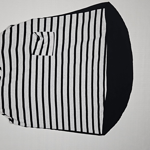 Papermoon Tank Top Gray and White Stripe with Pocket and Sheer Black Back Size M - Picture 15 of 15